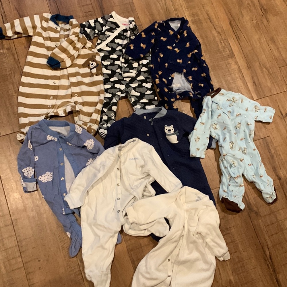 Baby boy sleepers 0-3 months.